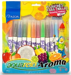 Plumones para dibujo AZOR aquarelo AROMA 12 piezas