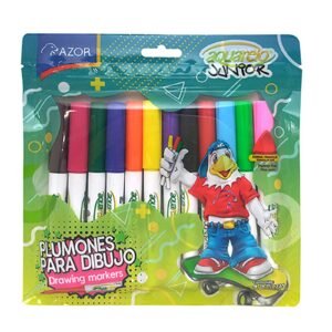 Plumones para dibujo AZOR aquarelo junior 12 piezas