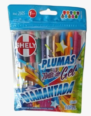 Plumas de gel diamantadas Shely